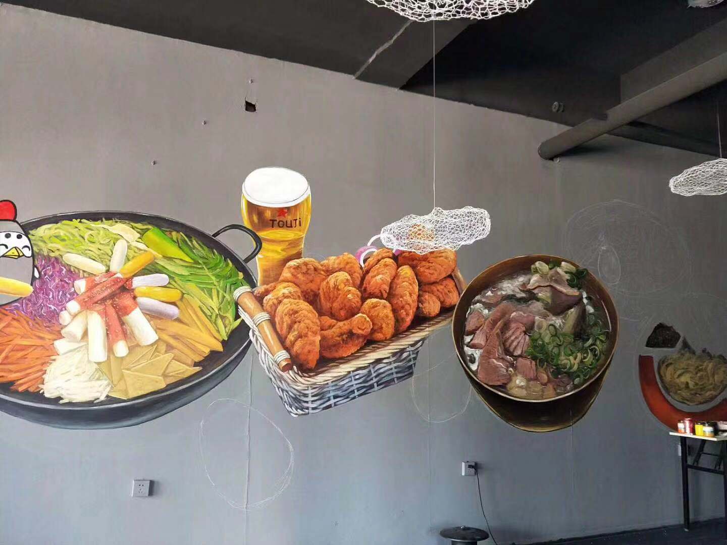 餐廳墻繪這樣設計超級好看