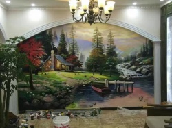 歐式背景墻壁畫(huà)【墻繪公司】